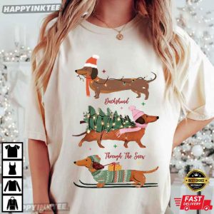 Dachshund Through The Snow Christmas Holiday T-Shirt