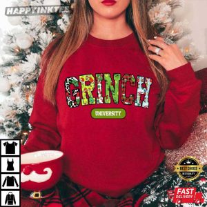 Grinch University Whoville College Christmas Funny Holiday T Shirt (3)