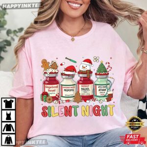 Silent Night Medical ICU Nurse Christmas Festive Healthcare T Shirt (2)