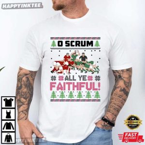 O Scrum All Ye Faithful Funny Rugby Football Christmas T Shirt (2)