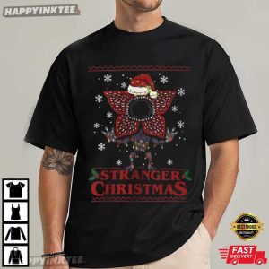 Stranger Christmas Funny Demogorgon Upside Down Xmas T-Shirt