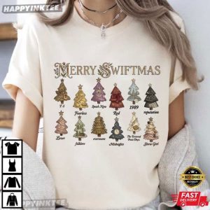 Merry Swiftmas Christmas Tree Eras Album Music Lover Xmas T-Shirt