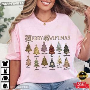 Merry Swiftmas Christmas Tree Eras Album Music Lover Xmas T Shirt (2)