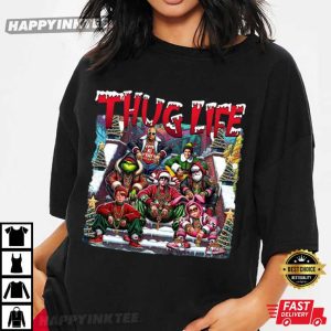 Thug Life Christmas Movie Heroes Funny Holiday T Shirt (2)