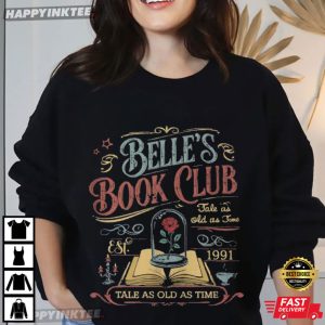 Beauty And The Beast Belle's Book Club Retro T Shirt (4)