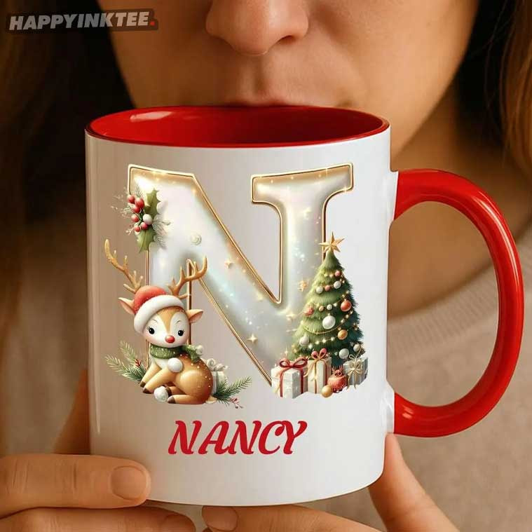 Custom Initial And Name Christmas Holiday Gift Coffee Mug Custom Initial And Name Christmas Holiday Gift Coffee Mug