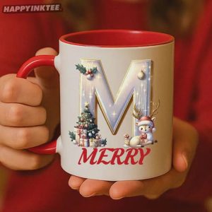 Custom Initial And Name Christmas Holiday Gift Coffee Mug (2)