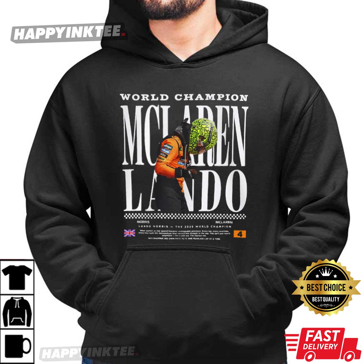 World Champion Lando Norris McLaren 2025 F1 Merch T-Shirt World Champion Lando Norris McLaren 2025 F1 Merch T-Shirt