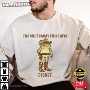Cowboy Frog The Only Squat I'm Doing Is Diddly Western T Shirt (3)