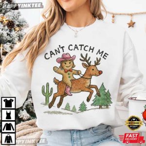 Gingerbread Girl Can't Catch Me Christmas T Shirt (4)
