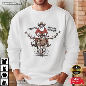 I've Got Longhorns Christmas Santa Western Funny T Shirt (4)