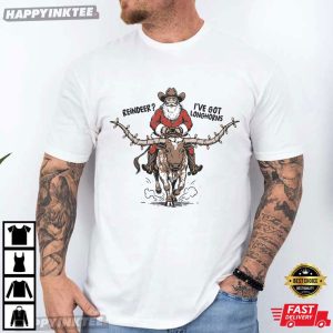 I've Got Longhorns Christmas Santa Western Funny T Shirt (1)