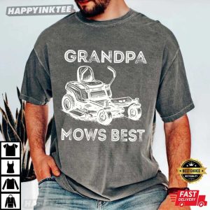 Grandpa Mows Best Funny Father's Day Gift T Shirt (2)