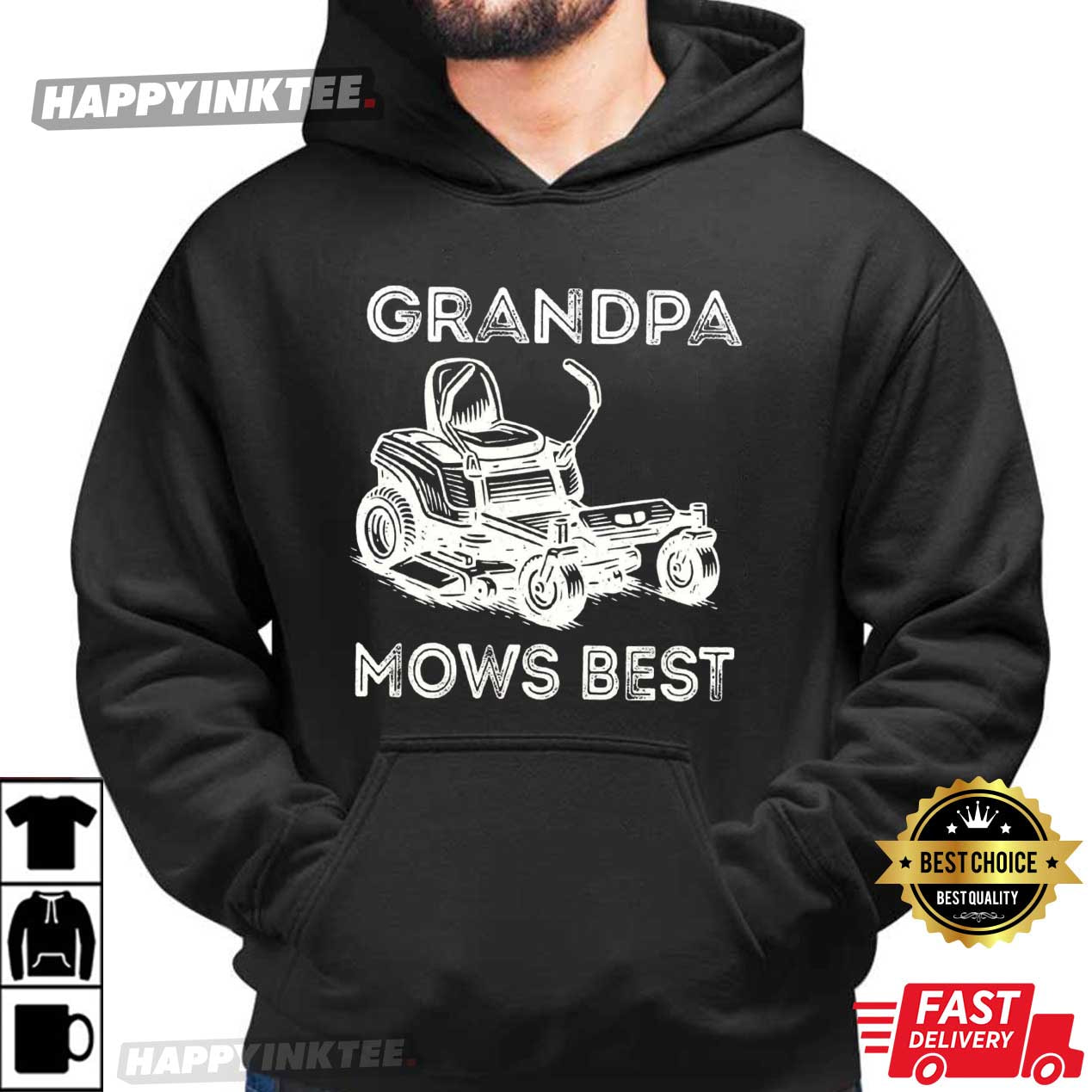 Grandpa Mows Best Funny Father's Day Gift T-Shirt Grandpa Mows Best Funny Father's Day Gift T-Shirt