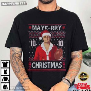 Maye-Rry Christmas Drake Maye Funny Holiday T-Shirt