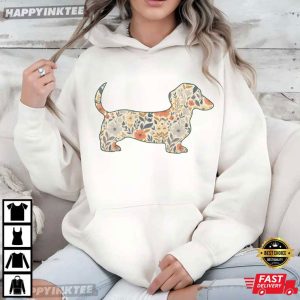 Floral Dachshund Wiener Dog T Shirt (3)