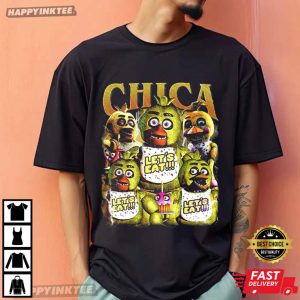 Chica Let's Eat Five Nights At Freddy's Horror Game Vintage T Shirt (1)