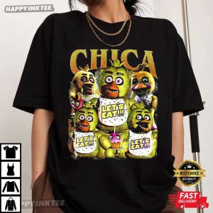 Chica Let's Eat Five Nights At Freddy's Horror Game Vintage T Shirt (2)