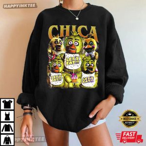 Chica Let's Eat Five Nights At Freddy's Horror Game Vintage T Shirt (3)
