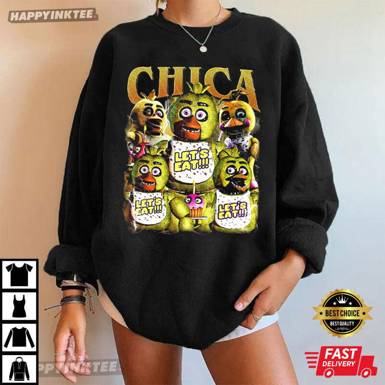 Chica Let’s Eat Five Nights At Freddy's Horror Game Vintage T-Shirt Chica Let’s Eat Five Nights At Freddy's Horror Game Vintage T-Shirt