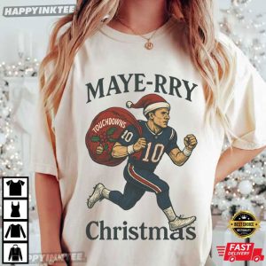 NFL New England Patriots Drake Maye Funny Christmas T Shirt (2)