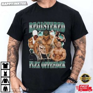 Registered Flex Offender Gym Meme Workout Fitness Bootleg T Shirt (1)