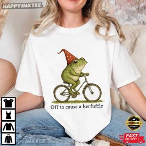 Funny Frog Off to Cause a Kerfuffle Weirdcore Meme T Shirt (2)
