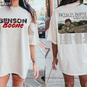 Benson Boone Fireworks And Rollerblades World Tour Music T Shirt (3)