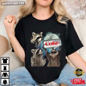 Three Raccoons Diet Coke Vintage Funny Meme T Shirt (2)