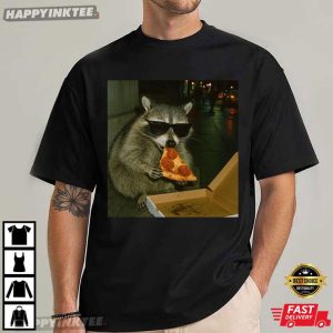 Raccoon Eating Pizza Funny Meme T Shirt (1)
