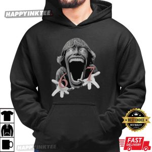 Six Seven Horror Head 67 Meme Brainrot T Shirt (1)