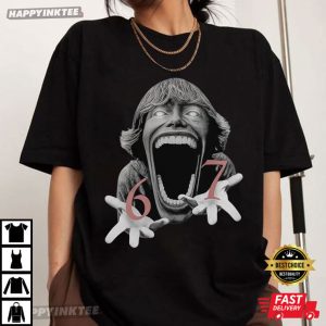 Six Seven Horror Head 67 Meme Brainrot T Shirt (4)