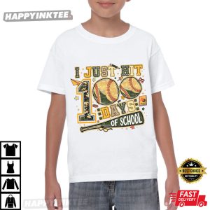 I Just Hit 100 Days Of School Baseball Camo T Shirt (4)