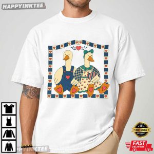 Goose Couple Country Farmhouse Duck Vintage T Shirt (1)