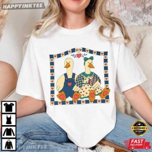 Goose Couple Country Farmhouse Duck Vintage T Shirt (2)