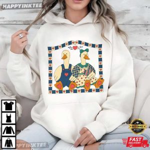 Goose Couple Country Farmhouse Duck Vintage T Shirt (3)