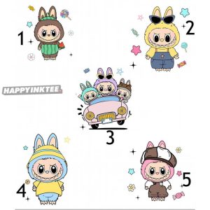 Labubu Cute Monster Bunny Doll Custom Character T Shirt (3)