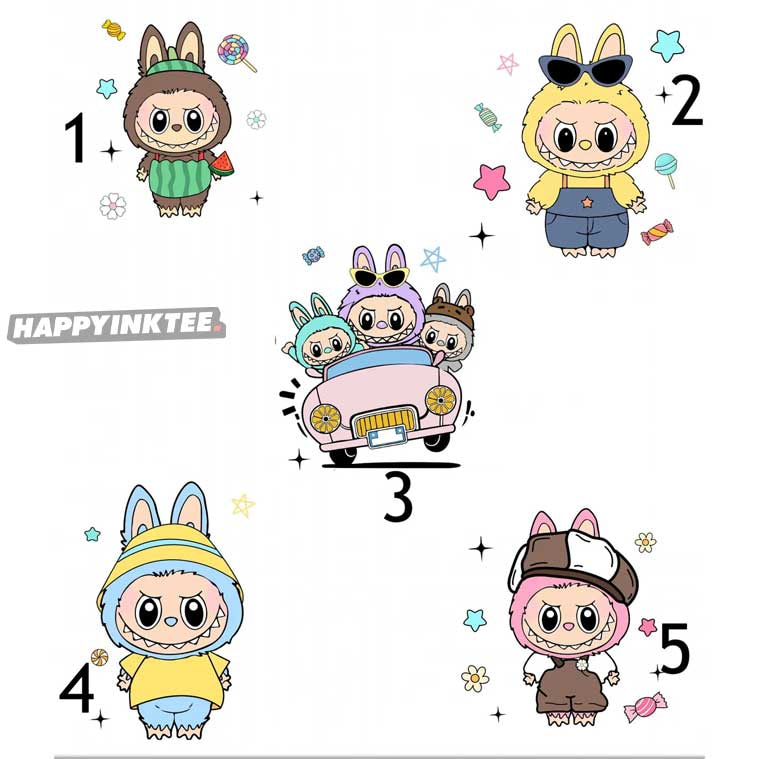 Labubu Cute Monster Bunny Doll Custom Character T-Shirt Labubu Cute Monster Bunny Doll Custom Character T-Shirt