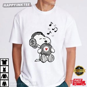 Snoopy Peanuts Cartoon Music Lover T Shirt (2)