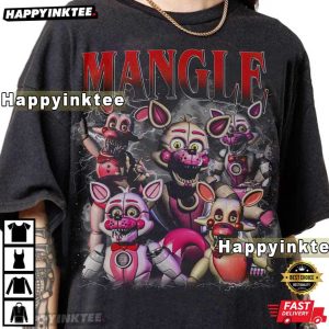 Mangle FNAF Five Nights at Freddy’s Horror 90s Bootleg T-Shirt