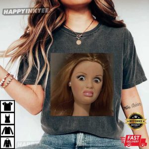 Funny Doll Face Trendy Meme Vintage 90s T Shirt (3)