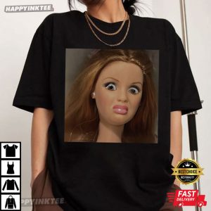 Funny Doll Face Trendy Meme Vintage 90s T Shirt (4)