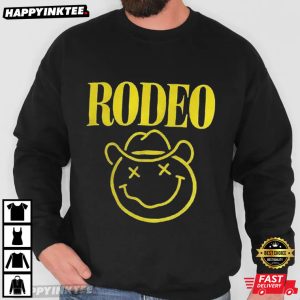 Rodeo Smiley Face Neon Cowboy Hat Western T Shirt (4)