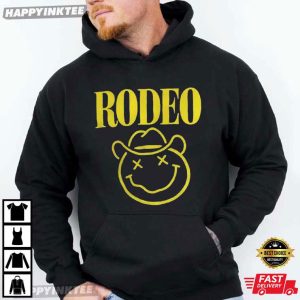 Rodeo Smiley Face Neon Cowboy Hat Western T Shirt (3)
