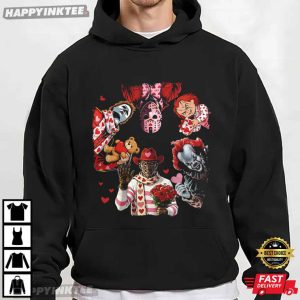 Horror Movie Characters Be Mine Funny Valentines Day T Shirt (4)