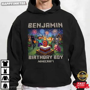 Minecraft Birthday Boy Block World Game Kids Gift Custom Name T Shirt (5)