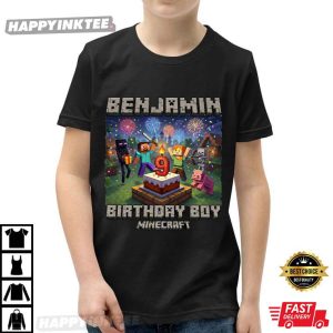 Minecraft Birthday Boy Block World Game Kids Gift Custom Name T Shirt (6)
