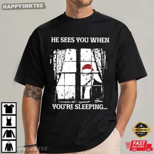 Edward Cullen He Sees You When You're Sleeping Christmas T Shirt (2)