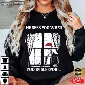 Edward Cullen He Sees You When You're Sleeping Christmas T Shirt (3)