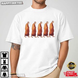 Peace And Love Mindful Monks Walking T Shirt (1)